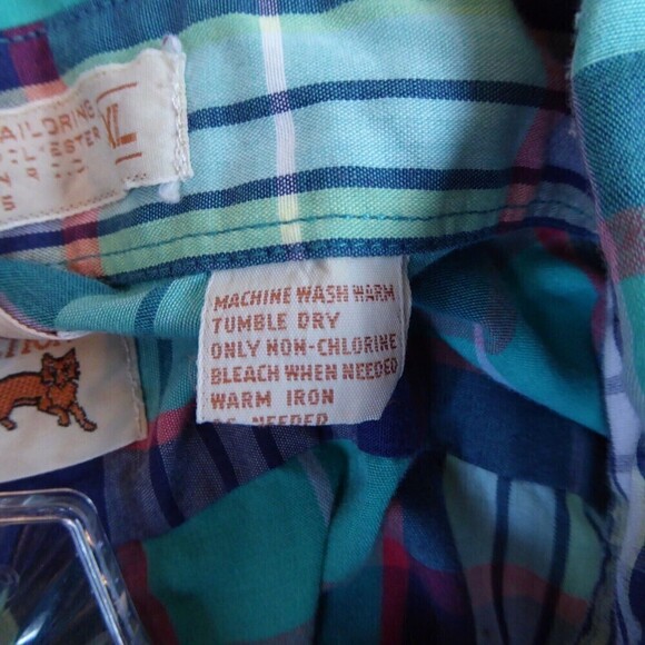 Vintage Fox Collection Shirt Mens Extra Large Plaid Short Sleeve Single Needle - Picture 13 of 14